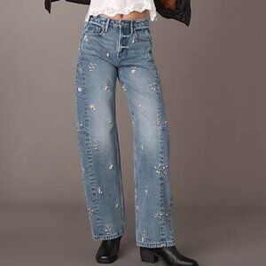NEW DRIFTWOOD JEANS Elaine Barrel Gilded Garden Jeans  denim for women 1225 8t4